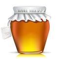 Single honey jar with tag
