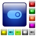 Single horizontal toggle color square buttons