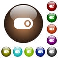 Single horizontal toggle color glass buttons