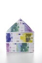 Single house of Euro notes Royalty Free Stock Photo