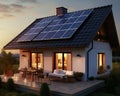 single house with solar panels on the roof.