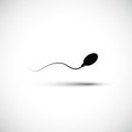 Single human sperm icon vector illustration