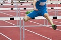 Single hurdle runner Royalty Free Stock Photo