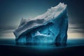 A single iceberg. Melting glaciers, global warming. Ai generative