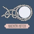 Single illustration of nautical knot. Royalty Free Stock Photo