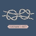 Single illustration of nautical knot. Royalty Free Stock Photo