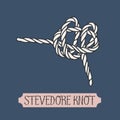 Single illustration of nautical knot. Royalty Free Stock Photo