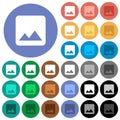 Single image round flat multi colored icons