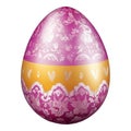 Single Pink and Gold Decorated Easter Egg with Floral Pattern painted egg decorated egg Royalty Free Stock Photo