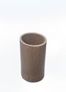 Single isolated bamboo container for stationary used Royalty Free Stock Photo