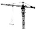 Single isolated building crane Royalty Free Stock Photo