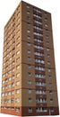 Single isolated council tower block