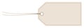 Horizontal Angled Hangtag Seam Beige With String