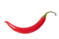 Single isolated red hot chilli pepper Royalty Free Stock Photo