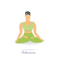 Single Isolated Women Meditating in Lotus Pose