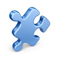 Single jigsaw puzzle piece. 3D Icon isolated Royalty Free Stock Photo