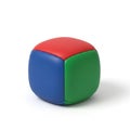 Three- Color Juggling Ball Cube with Red Blue and Green Panels on White Background game Royalty Free Stock Photo