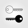 Single key icon flat style isolated on background. Key icon sign Royalty Free Stock Photo