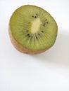 Single Kiwi piece on a white background