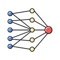 single layer neural network color icon vector illustration Royalty Free Stock Photo