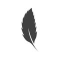 Single leaf mint icon. A simple image of a curved mint leaf bathed in black. Isolated vector on pure white background.