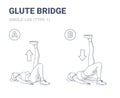 Single Leg Glute Bridge Home Workout Exercise Guidance. Fitness Woman Doing Aerobics