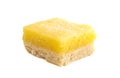 Single Lemon Bar Square on a White Background