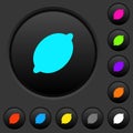 Single lemon dark push buttons with color icons