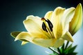 Single lemon yellow day lily Royalty Free Stock Photo