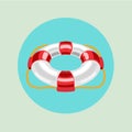 Single lifebuoy flat design vector