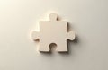 Single light beige puzzle piece sits on plain background. Solution, problem solving, strategy, game challenge, finding missing Royalty Free Stock Photo