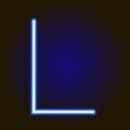 Single light blue neon letter L illustration