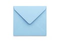 A single light blue square envelope with a folded flap against a white background Royalty Free Stock Photo