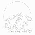 SIngle Line Camping Life Concept