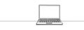 Single line continuous drawing of laptop computer laptop isolated on white background. Vector illustration Royalty Free Stock Photo