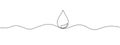 Single line continuous drawing of water drop. Single editable line icon of oil drops , blood , tears. Vector Royalty Free Stock Photo