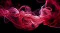 a single line of crimson smoke elegantly dancing against a dark backdrop. AI-Generated
