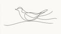 Minimalist Bird Line Art Royalty Free Stock Photo