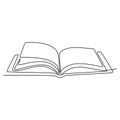 single line drawing of book. Educational Idea concept minimalist design