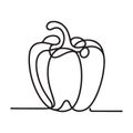 Single Line Drawing of Fresh Bell Pepper Illustration Design Royalty Free Stock Photo