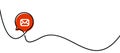 Single line drawn red bubble with email sign Royalty Free Stock Photo