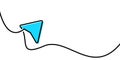 Single line drawn turquoise play arrow