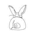 Single line rabbit vector illustartion