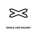 single line railway sign icon. Element of railway signs for mobile concept and web apps. Detailed single line railway sign icon ca