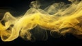 a single line of yellow smoke as it elegantly twists and turns through the atmosphere, AI-Generated