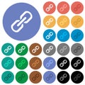 Single link round flat multi colored icons