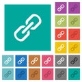 Single link square flat multi colored icons