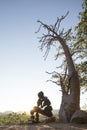 Lone Stone man of the Kaokoland. Contemplating existence. Marble. Kaokoland. Kunene Region, Namibia.