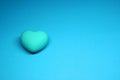 Single or Lonely  1  Blue Heart Object on Blue Background - Valentine Day - Finding couple lover  Concept  with Copy space Royalty Free Stock Photo