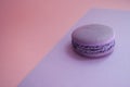 Single macaroon on colorful background.